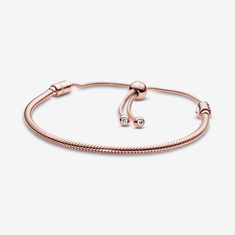 Pandora rose gold Snake Chain Slider Bracelet